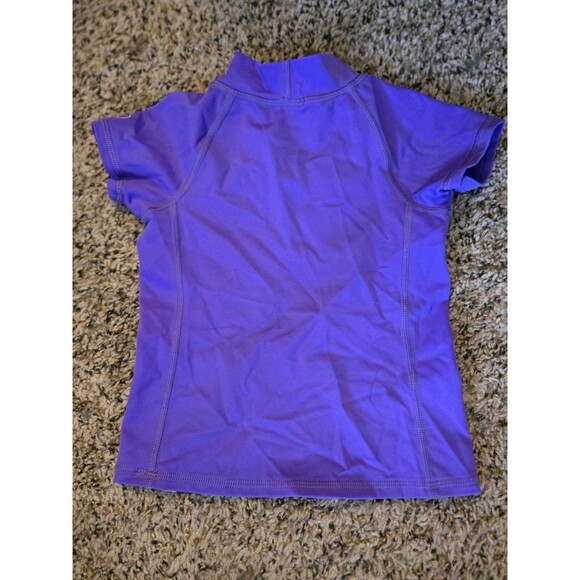 Lands End Swimsuit Matching Rash Guard Top 2pcs Girls Size 2T Purple Polka Dots - Picture 6 of 13